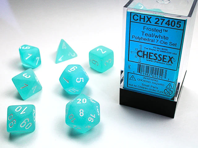 Chessex: Frosted® Polyhedral Teal/White 7-Die Set