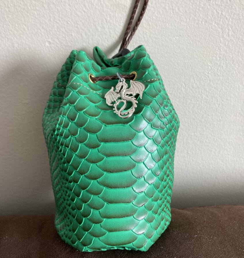 Dragon Skin Dice Bag- Green