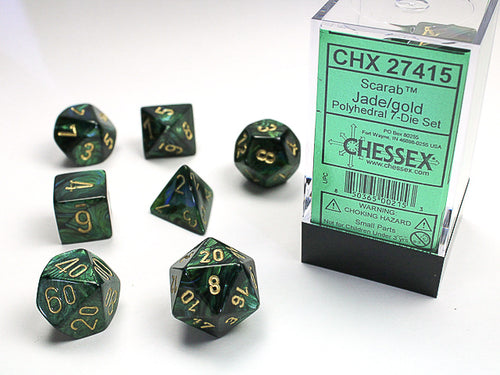 Chessex: Scarab® Polyhedral Jade/gold 7-Die Set