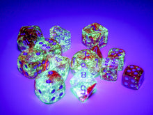 Load image into Gallery viewer, Chessex: Nebula® Polyhedral Red/silver Luminary™ 7-Die Set