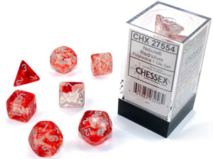 Chessex: Nebula® Polyhedral Red/silver Luminary™ 7-Die Set