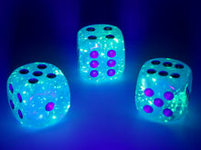 Load image into Gallery viewer, Chessex: Luminary™ 16mm d6 Sky/silver Dice Block™ (12 dice)