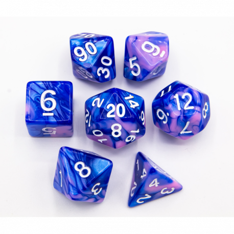 Critical Hit Collectibles: Fusion 7 Dice Set (Blue/Pink/White)
